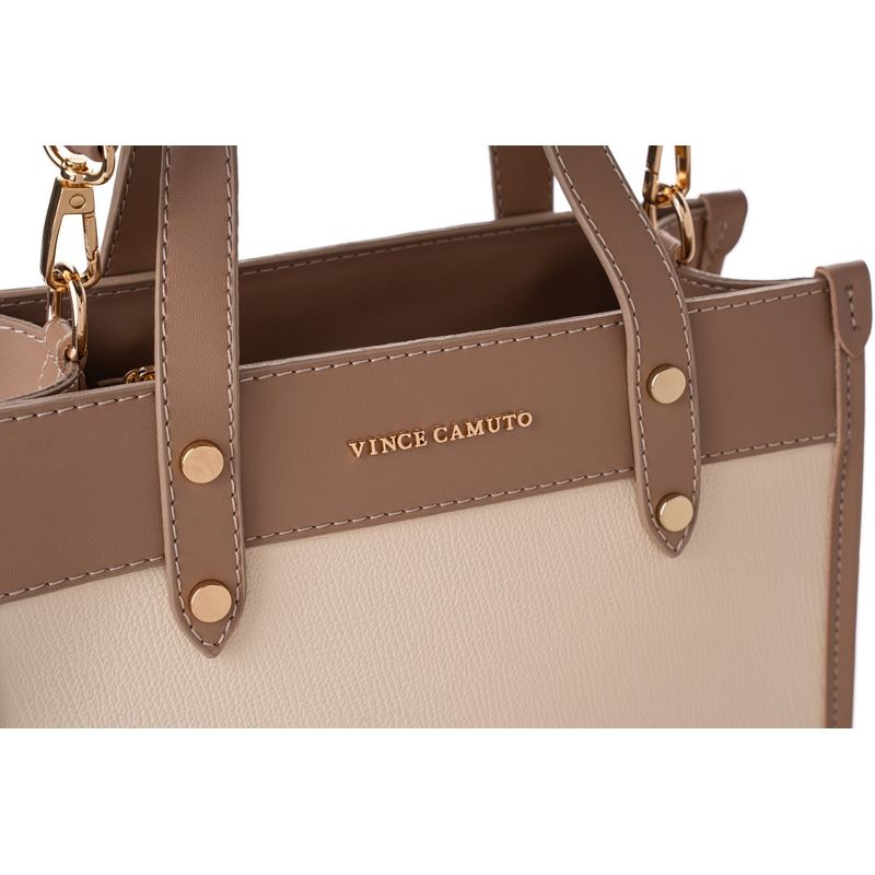 Fashion, accesorii si bijuterii - Femei - Accesorii femei - Genti si rucsacuri femei - Tote bag Lucky Bees, piele, 12 x 25 x 20 cm, crem și bej-cenușiu, 946VNC1217 - Infinity.ro