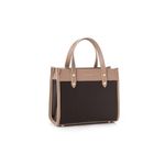 Fashion, accesorii si bijuterii - Femei - Accesorii femei - Genti si rucsacuri femei - Tote bag Lucky Bees, piele, 12 x 25 x 20 cm, maro și bej-cenușiu, 946VNC1262 - Infinity.ro