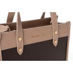 Fashion, accesorii si bijuterii - Femei - Accesorii femei - Genti si rucsacuri femei - Tote bag Lucky Bees, piele, 12 x 25 x 20 cm, maro și bej-cenușiu, 946VNC1262 - Infinity.ro