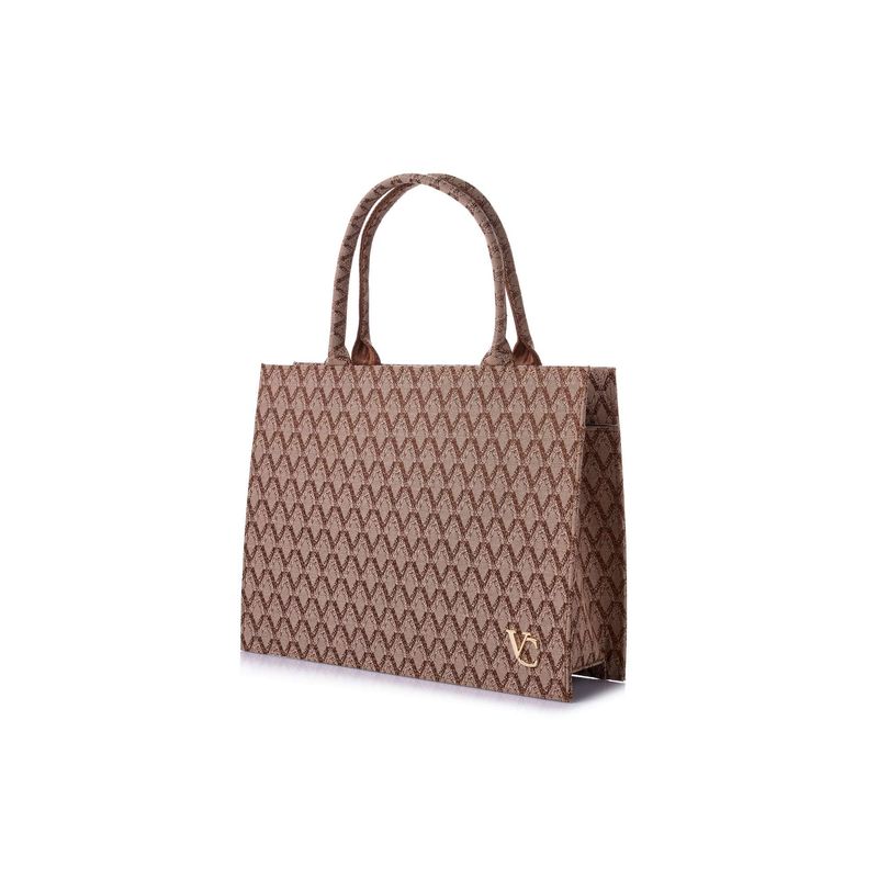 Fashion, accesorii si bijuterii - Femei - Accesorii femei - Genti si rucsacuri femei - Tote bag Lucky Bees, piele, 15 x 38 x 30 cm, bej-cenușiu, 946VNC1367 - Infinity.ro
