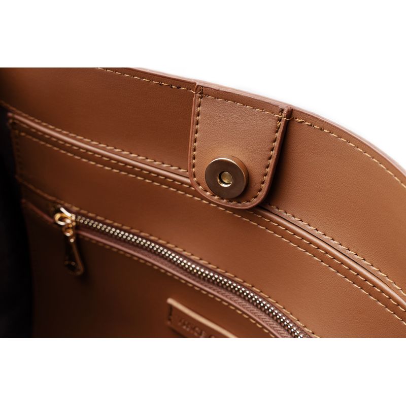 Fashion, accesorii si bijuterii - Femei - Accesorii femei - Genti si rucsacuri femei - Tote bag Lucky Bees, piele, 15 x 35 x 27 cm, tan, 946VNC1304 - Infinity.ro