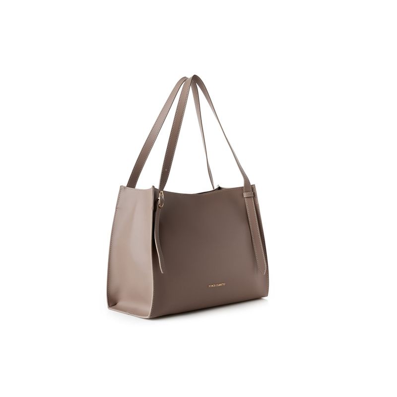 Fashion, accesorii si bijuterii - Femei - Accesorii femei - Genti si rucsacuri femei - Tote bag Lucky Bees, piele, 15 x 35 x 27 cm, bej-cenușiu, 946VNC1303 - Infinity.ro