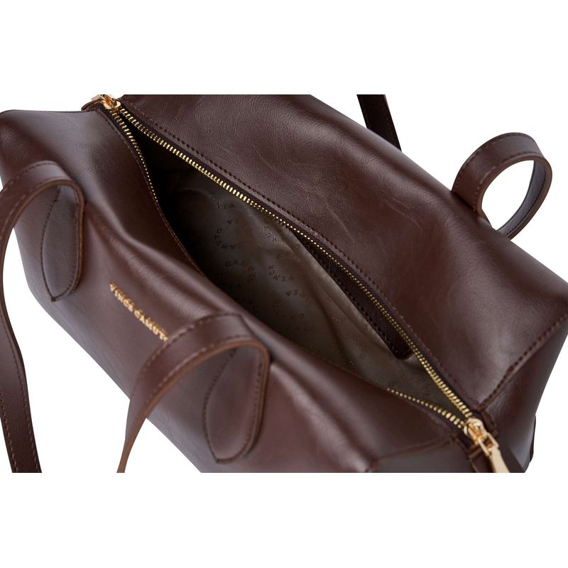 Fashion, accesorii si bijuterii - Femei - Accesorii femei - Genti si rucsacuri femei - Geantă de umăr Lucky Bees, piele, 17 x 31 x 19 cm, chocolate maro, 946VNC1346 - Infinity.ro