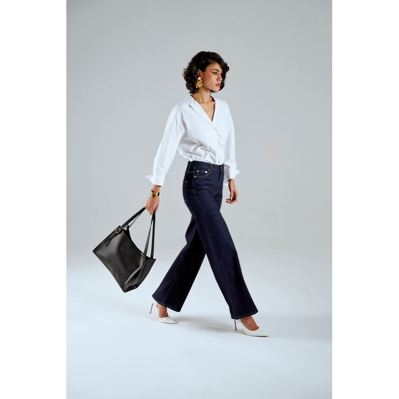 Fashion, accesorii si bijuterii - Femei - Accesorii femei - Genti si rucsacuri femei - Tote bag Lucky Bees, piele, 15 x 35 x 27 cm, negru, 946VNC1301 - Infinity.ro