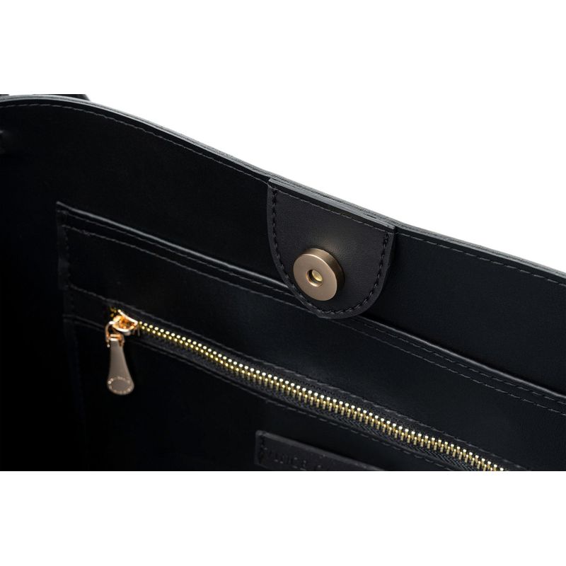 Fashion, accesorii si bijuterii - Femei - Accesorii femei - Genti si rucsacuri femei - Tote bag Lucky Bees, piele, 15 x 35 x 27 cm, negru, 946VNC1301 - Infinity.ro