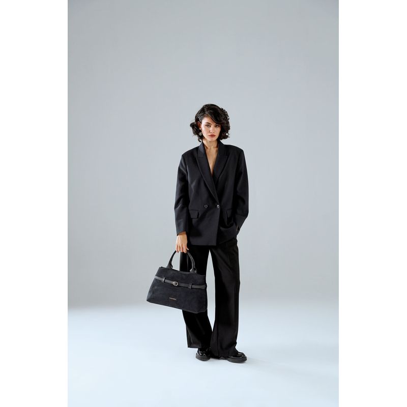 Fashion, accesorii si bijuterii - Femei - Accesorii femei - Genti si rucsacuri femei - Tote bag Lucky Bees, piele, 17 x 40 x 26 cm, negru, 946VNC1312 - Infinity.ro