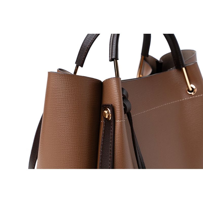 Fashion, accesorii si bijuterii - Femei - Accesorii femei - Genti si rucsacuri femei - Tote bag Lucky Bees, piele, 14 x 32 x 28 cm, bej-cenușiu, 946VNC1186 - Infinity.ro