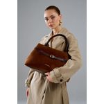 Fashion, accesorii si bijuterii - Femei - Accesorii femei - Genti si rucsacuri femei - Tote bag Lucky Bees, piele, 17 x 40 x 26 cm, maro, 946VNC1313 - Infinity.ro