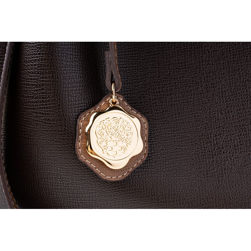 Fashion, accesorii si bijuterii - Femei - Accesorii femei - Genti si rucsacuri femei - Tote bag Lucky Bees, piele, 14 x 32 x 28 cm, maro, 946VNC1184 - Infinity.ro