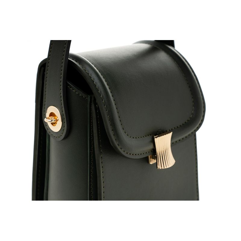 Fashion, accesorii si bijuterii - Femei - Accesorii femei - Genti si rucsacuri femei - Geantă crossbody Lucky Bees, piele, 7 x 13.5 x 17 cm, închis verde, 946VNC1159 - Infinity.ro