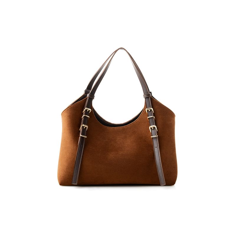 Fashion, accesorii si bijuterii - Femei - Accesorii femei - Genti si rucsacuri femei - Tote bag Lucky Bees, piele, 15 x 38 x 24 cm, maro, 946VNC1308 - Infinity.ro