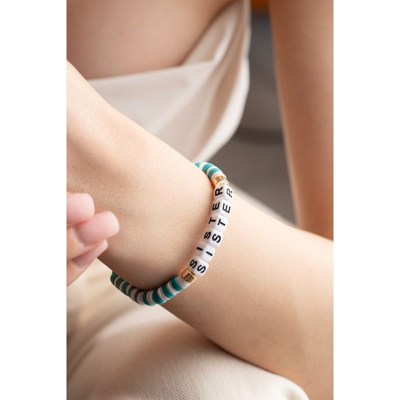 Fashion, accesorii si bijuterii - Femei - Bijuterii femei - Bratari femei - Brățară Heliophilia, alamă, verde/alb, 911VRN1124 - Infinity.ro
