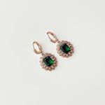 Fashion, accesorii si bijuterii - Femei - Bijuterii femei - Cercei femei - Cercei oțel Heliophilia, oțel inoxidabil, smarald/auriu, 426OPL1282 - Infinity.ro
