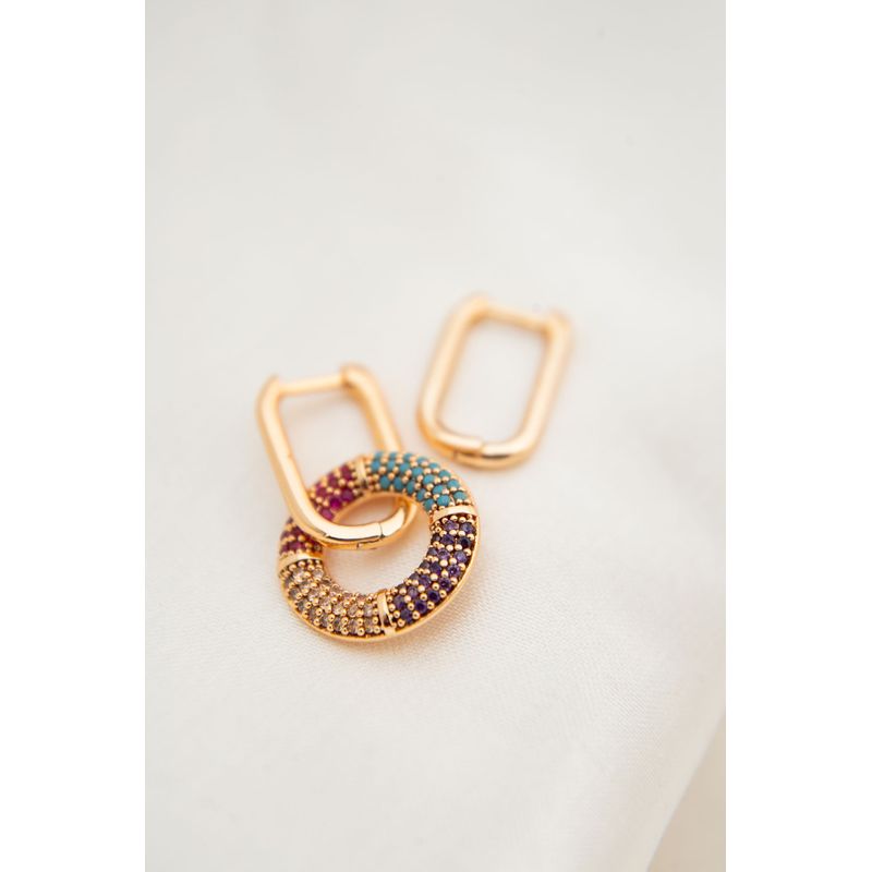 Fashion, accesorii si bijuterii - Femei - Bijuterii femei - Cercei femei - Cercel metal Heliophilia, metal, 0.4 x 1.2 cm, multicolor, 948ELK3319 - Infinity.ro