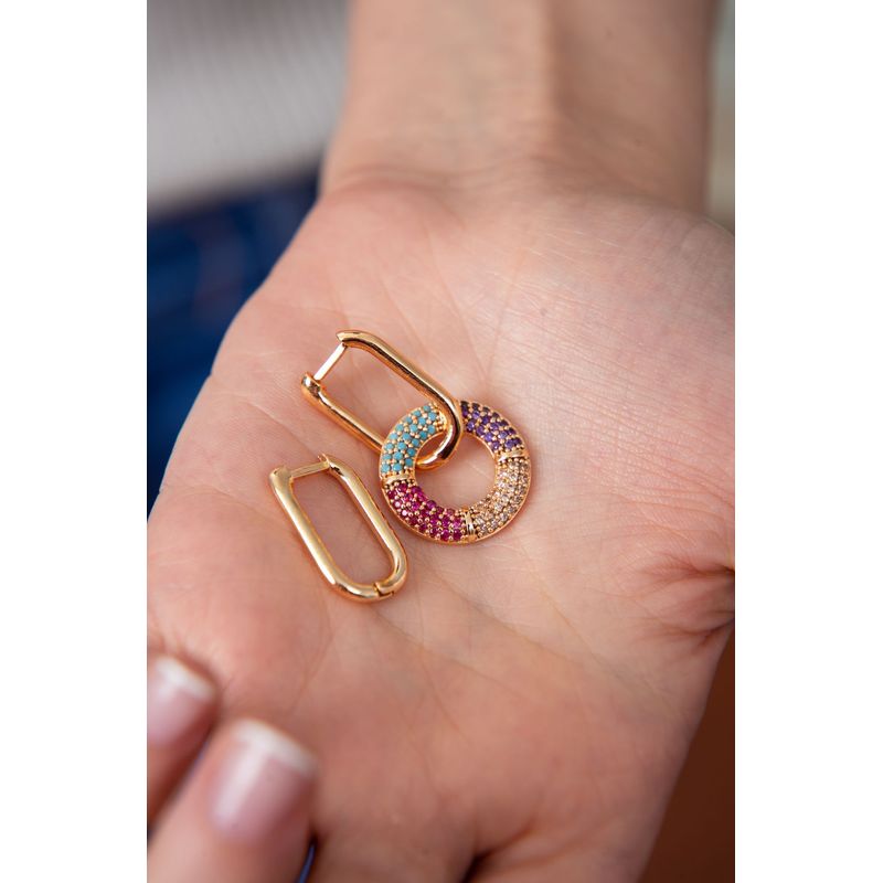 Fashion, accesorii si bijuterii - Femei - Bijuterii femei - Cercei femei - Cercel metal Heliophilia, metal, 0.4 x 1.2 cm, multicolor, 948ELK3319 - Infinity.ro