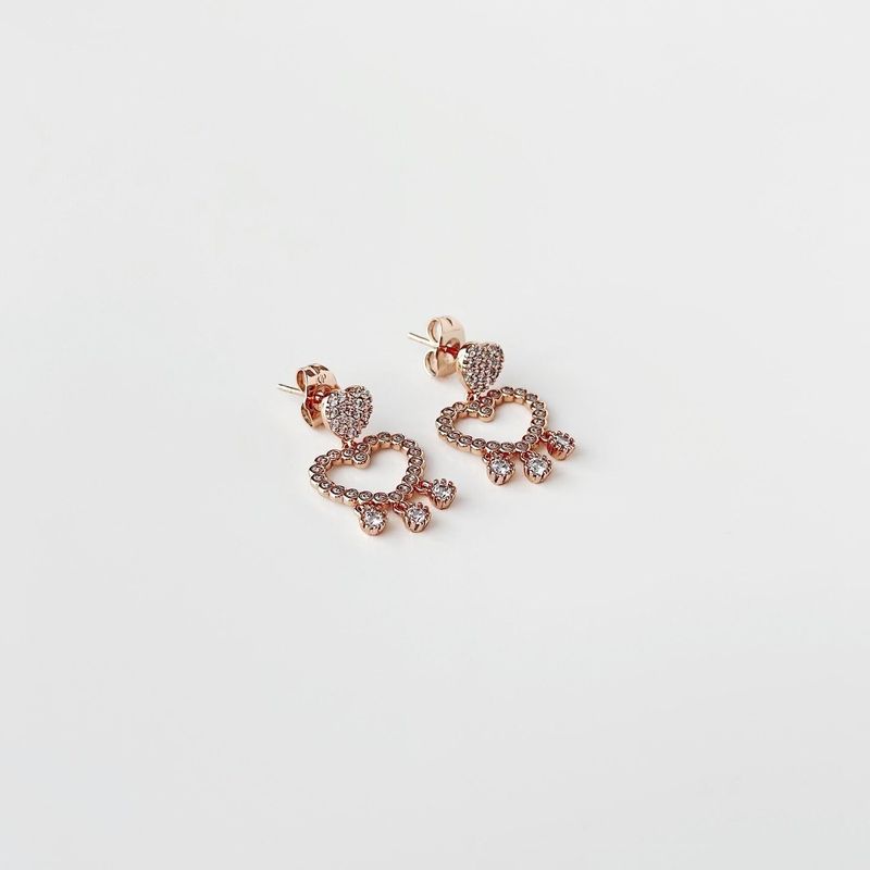 Fashion, accesorii si bijuterii - Femei - Bijuterii femei - Cercei femei - Cercei oțel Heliophilia, oțel inoxidabil, roz auriu, 426OPL1312 - Infinity.ro