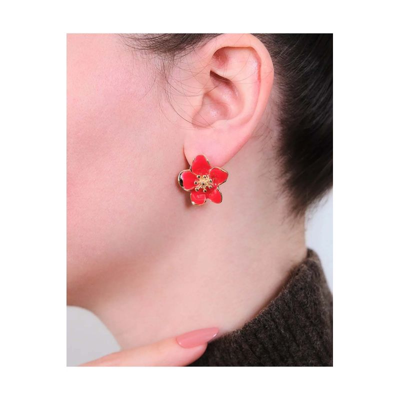 Fashion, accesorii si bijuterii - Femei - Bijuterii femei - Cercei femei - Cercei Heliophilia, alamă, roșu, 511AUR1587 - Infinity.ro