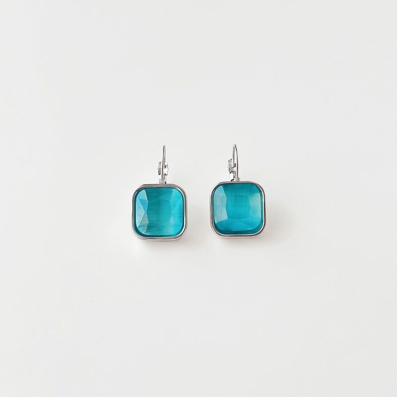 Fashion, accesorii si bijuterii - Femei - Bijuterii femei - Cercei femei - Cercei oțel Heliophilia, oțel inoxidabil, argintiu/aqua, 426OPL1303 - Infinity.ro