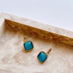 Fashion, accesorii si bijuterii - Femei - Bijuterii femei - Cercei femei - Cercei oțel Heliophilia, oțel inoxidabil, turcoaz/auriu, 426OPL1101 - Infinity.ro