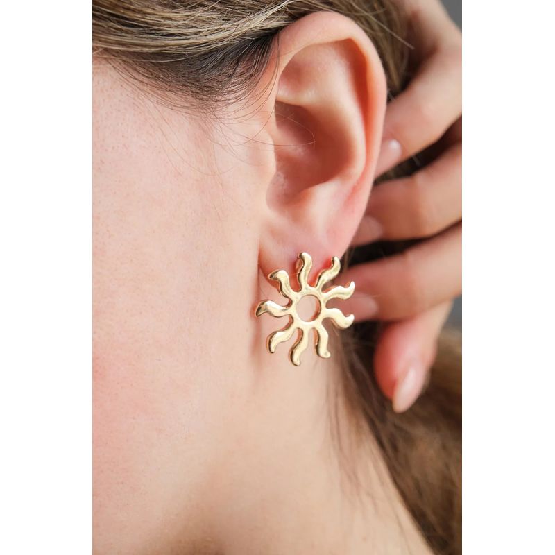 Fashion, accesorii si bijuterii - Femei - Bijuterii femei - Cercei femei - Cercei Heliophilia, alamă, auriu, 511AUR1466 - Infinity.ro
