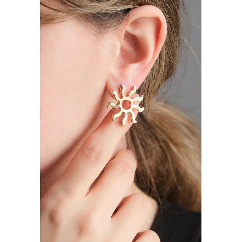 Fashion, accesorii si bijuterii - Femei - Bijuterii femei - Cercei femei - Cercei Heliophilia, alamă, auriu, 511AUR1466 - Infinity.ro