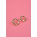 Fashion, accesorii si bijuterii - Femei - Bijuterii femei - Cercei femei - Cercei Heliophilia, alamă, 2.5 cm, auriu/argintiu, 511AUR1182 - Infinity.ro