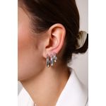 Fashion, accesorii si bijuterii - Femei - Bijuterii femei - Cercei femei - Cercei Heliophilia, alamă, 2.4 cm, argintiu, 511AUR1357 - Infinity.ro
