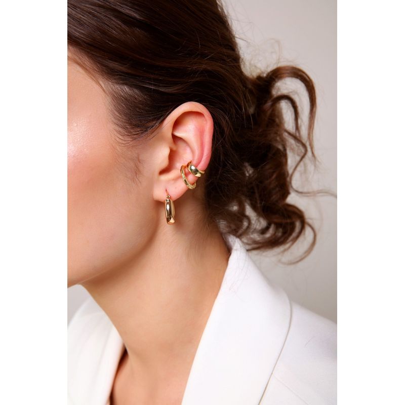 Fashion, accesorii si bijuterii - Femei - Bijuterii femei - Cercei femei - Cercei Heliophilia, alamă, 1.4 cm, auriu, 511AUR1354 - Infinity.ro