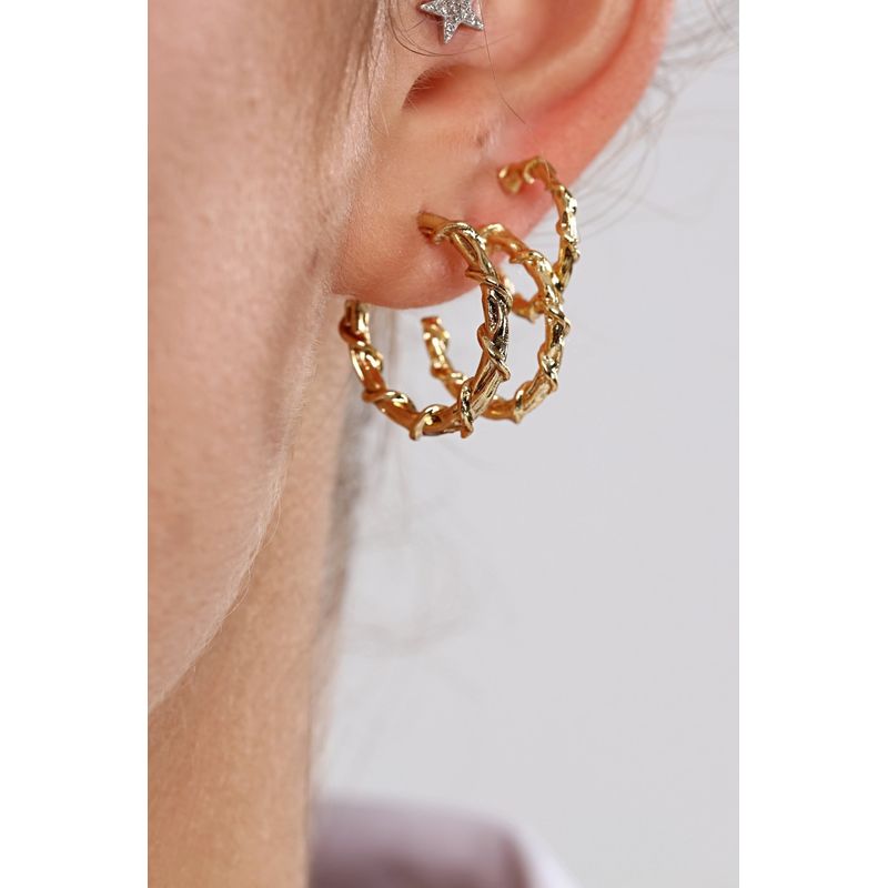 Fashion, accesorii si bijuterii - Femei - Bijuterii femei - Cercei femei - Cercei Heliophilia, alamă, auriu, 511AUR1212 - Infinity.ro