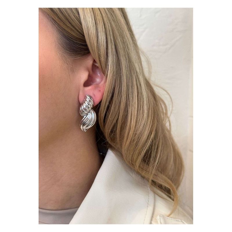 Fashion, accesorii si bijuterii - Femei - Bijuterii femei - Cercei femei - Cercei Heliophilia, alamă, argintiu, 600KNS1122 - Infinity.ro