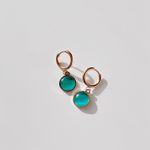 Fashion, accesorii si bijuterii - Femei - Bijuterii femei - Cercei femei - Cercei oțel Heliophilia, oțel inoxidabil, auriu/turcoaz, 426OPL1183 - Infinity.ro