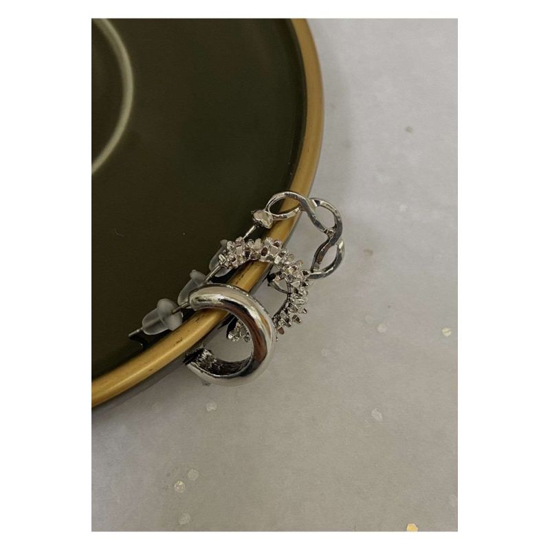 Fashion, accesorii si bijuterii - Femei - Bijuterii femei - Cercei femei - Cercei Heliophilia, alamă, argintiu, 600KNS1139 - Infinity.ro