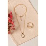 Fashion, accesorii si bijuterii - Femei - Bijuterii femei - Coliere femei - Set colier/inel metal Heliophilia, metal, auriu, 410ELK1533 - Infinity.ro