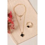 Fashion, accesorii si bijuterii - Femei - Bijuterii femei - Coliere femei - Set colier/inel metal Heliophilia, metal, auriu, 410ELK1534 - Infinity.ro