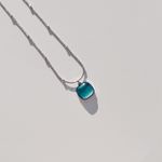 Fashion, accesorii si bijuterii - Femei - Bijuterii femei - Coliere femei - Colier oțel Heliophilia, oțel inoxidabil, 45 cm, aqua/argintiu, 426OPL1189 - Infinity.ro