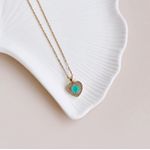 Fashion, accesorii si bijuterii - Femei - Bijuterii femei - Coliere femei - Colier oțel Heliophilia, oțel inoxidabil, 45 cm, auriu/turcoaz, 426OPL1187 - Infinity.ro
