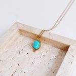 Fashion, accesorii si bijuterii - Femei - Bijuterii femei - Coliere femei - Colier oțel Heliophilia, oțel inoxidabil, 45 cm, turcoaz/auriu, 426OPL1174 - Infinity.ro