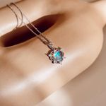 Fashion, accesorii si bijuterii - Femei - Bijuterii femei - Coliere femei - Colier oțel Heliophilia, oțel inoxidabil, 45 cm, argintiu/turcoaz, 426OPL1158 - Infinity.ro