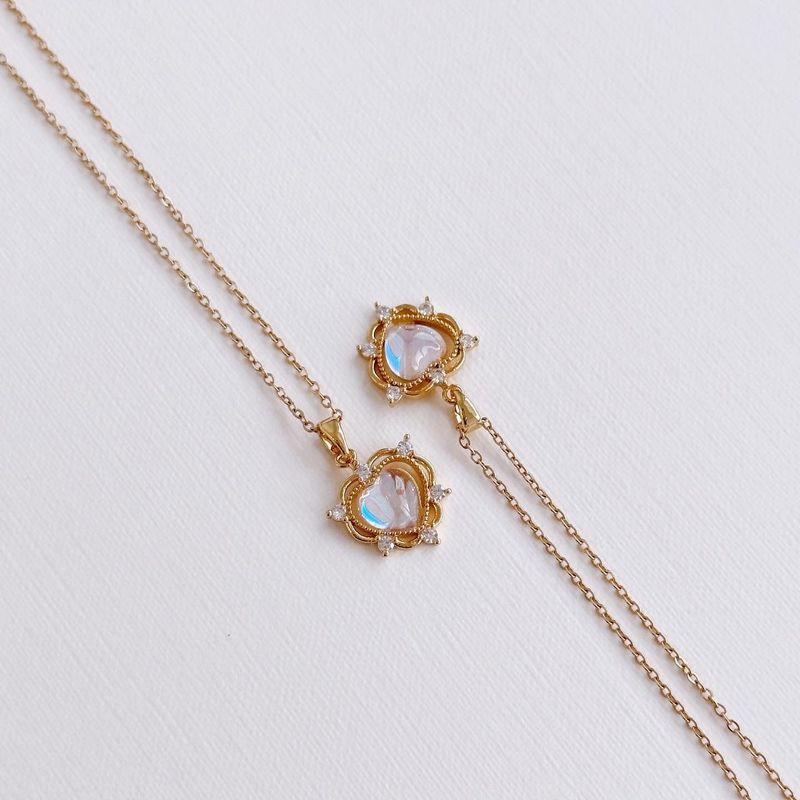 Fashion, accesorii si bijuterii - Femei - Bijuterii femei - Coliere femei - Colier oțel Heliophilia, oțel inoxidabil, 45 cm, auriu/turcoaz, 426OPL1160 - Infinity.ro