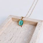 Fashion, accesorii si bijuterii - Femei - Bijuterii femei - Coliere femei - Colier oțel Heliophilia, oțel inoxidabil, 45 cm, auriu/turcoaz, 426OPL1161 - Infinity.ro