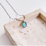 Fashion, accesorii si bijuterii - Femei - Bijuterii femei - Coliere femei - Colier oțel Heliophilia, oțel inoxidabil, 45 cm, argintiu/turcoaz, 426OPL1149 - Infinity.ro