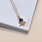 Fashion, accesorii si bijuterii - Femei - Bijuterii femei - Coliere femei - Colier oțel Heliophilia, oțel inoxidabil, 45 cm, sky albastru/auriu, 426OPL1112 - Infinity.ro