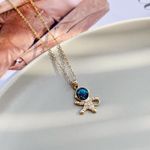 Fashion, accesorii si bijuterii - Femei - Bijuterii femei - Coliere femei - Colier oțel Heliophilia, oțel inoxidabil, 45 cm, sky albastru/auriu, 426OPL1112 - Infinity.ro