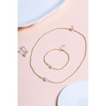 Fashion, accesorii si bijuterii - Femei - Bijuterii femei - Coliere femei - Set colier/brățară metal Heliophilia, metal, auriu, 410ELK1786 - Infinity.ro