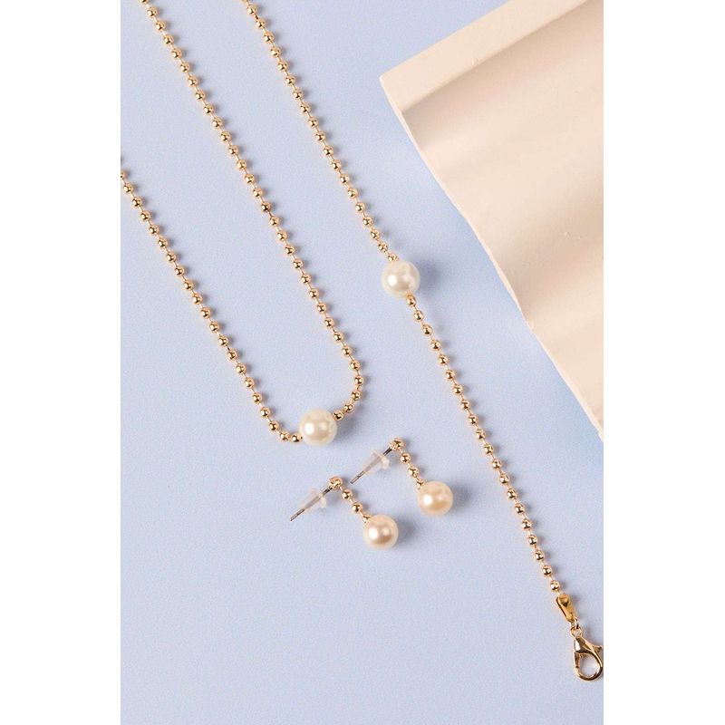 Fashion, accesorii si bijuterii - Femei - Bijuterii femei - Coliere femei - Set colier/brățară metal Heliophilia, metal, auriu, 410ELK1786 - Infinity.ro