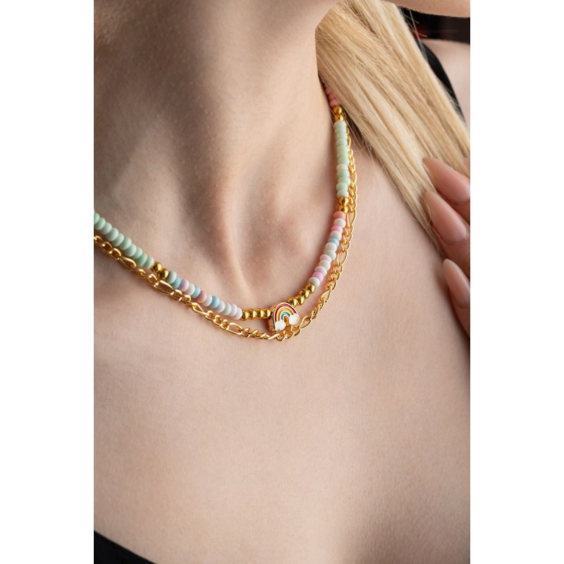 Fashion, accesorii si bijuterii - Femei - Bijuterii femei - Coliere femei - Colier Heliophilia, metal, multicolor, 906BRN1110 - Infinity.ro