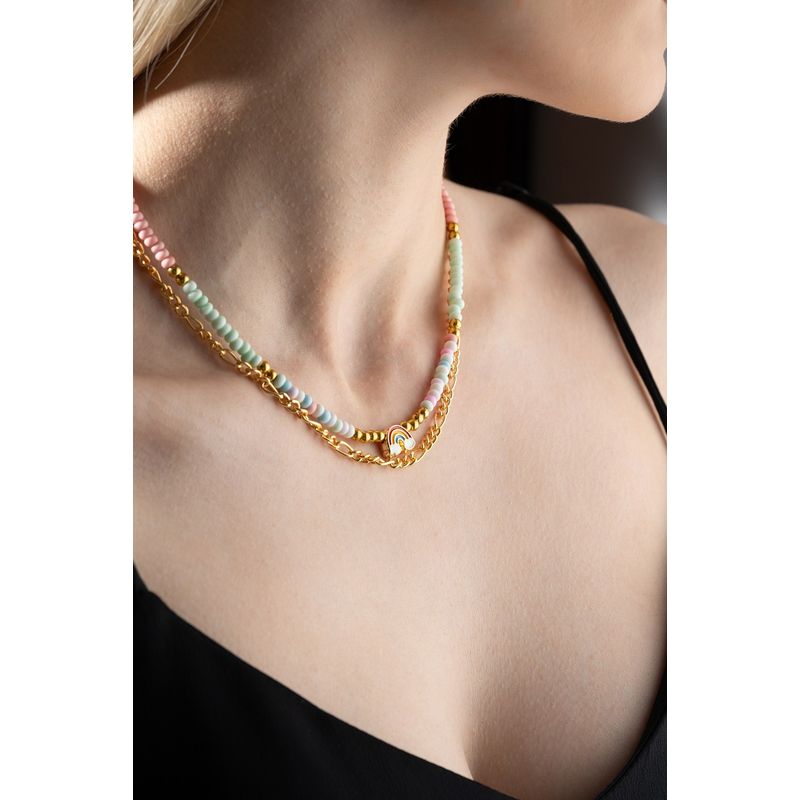 Fashion, accesorii si bijuterii - Femei - Bijuterii femei - Coliere femei - Colier Heliophilia, metal, multicolor, 906BRN1110 - Infinity.ro