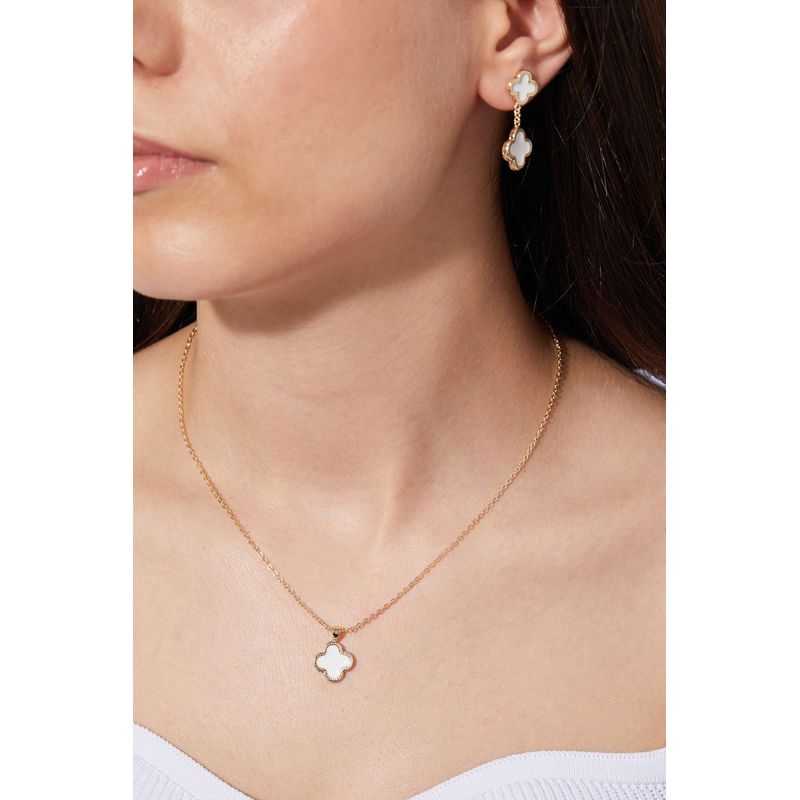 Fashion, accesorii si bijuterii - Femei - Bijuterii femei - Coliere femei - Set colier/cercei metal Heliophilia, metal, auriu, 410ELK1511 - Infinity.ro