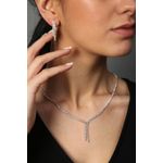 Fashion, accesorii si bijuterii - Femei - Bijuterii femei - Coliere femei - Set colier/cercei metal Heliophilia, metal, argintiu, 410ELK1719 - Infinity.ro
