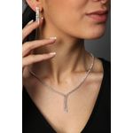 Fashion, accesorii si bijuterii - Femei - Bijuterii femei - Coliere femei - Set colier/cercei metal Heliophilia, metal, argintiu, 410ELK1719 - Infinity.ro